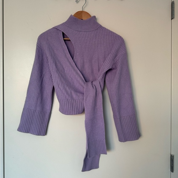 NWT Johnathan Simkhai tie front sweater. Size XS. Merino wool.